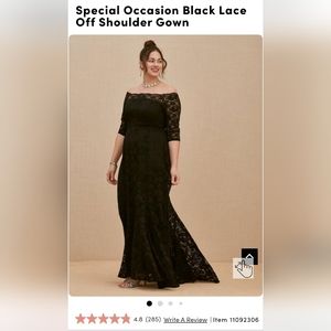 Off Shoulder Elegant Black Lace Gown